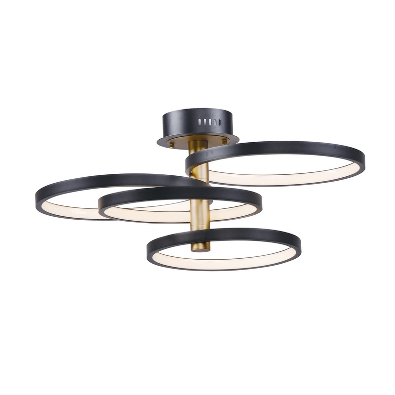 ET2 E24324-BKGLD Hoopla LED Pendant, Black / Gold