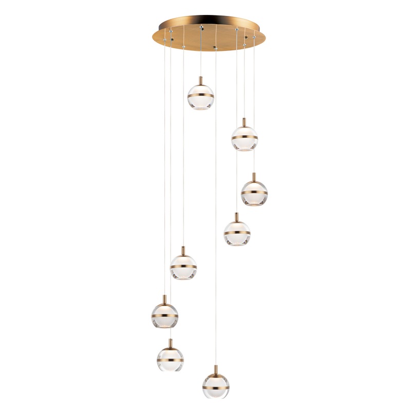 ET2 E24598-93NAB Swank LED Pendant, Natural Aged Brass