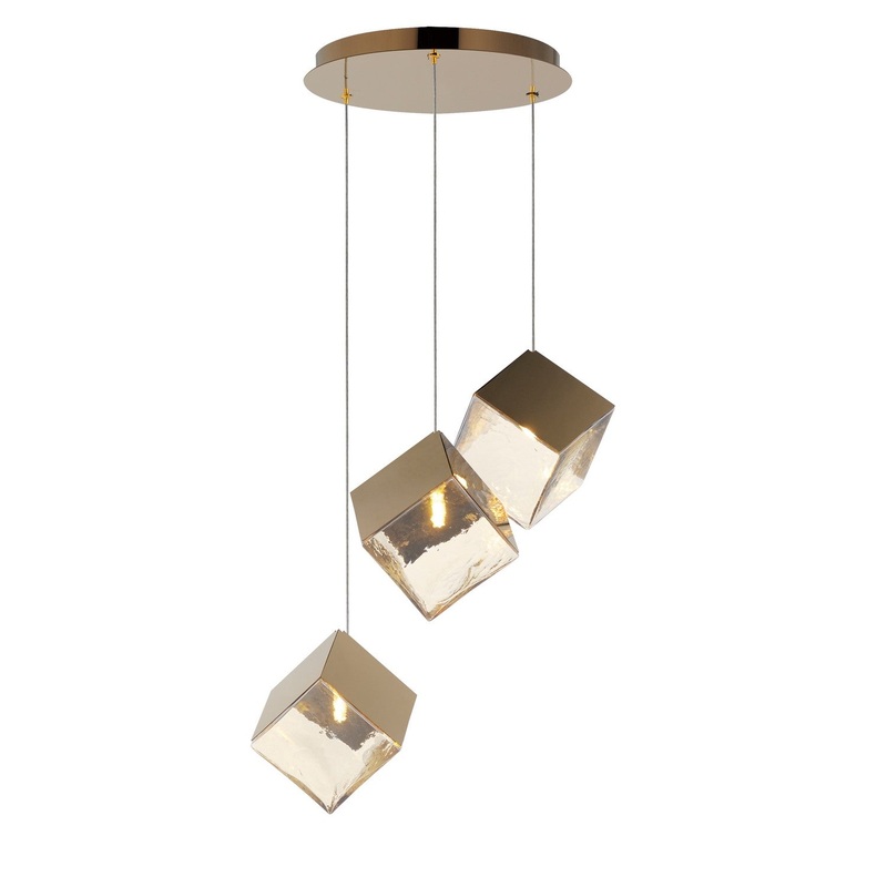 ET2 E24683-26FG Ice Cube LED Pendant, French Gold