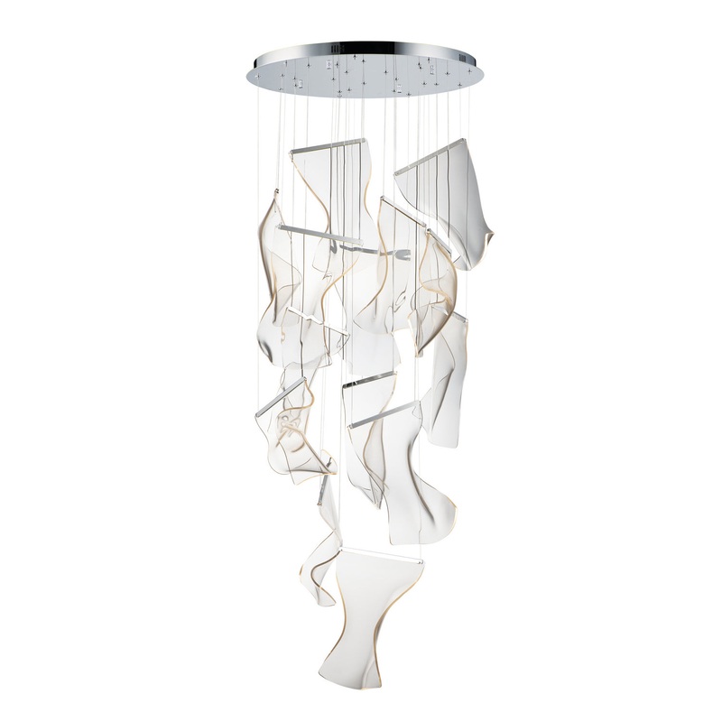 ET2 E24877-133PC Rinkle LED Pendant, Polished Chrome