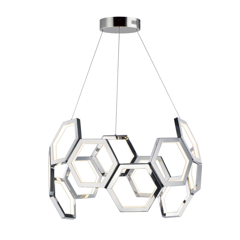 ET2 E24893-PC Polygon LED Pendant, Polished Chrome