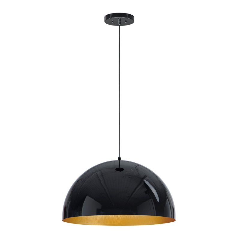 ET2 E24904-GBGLD Hemisphere LED Pendant, Gloss Black / Gold