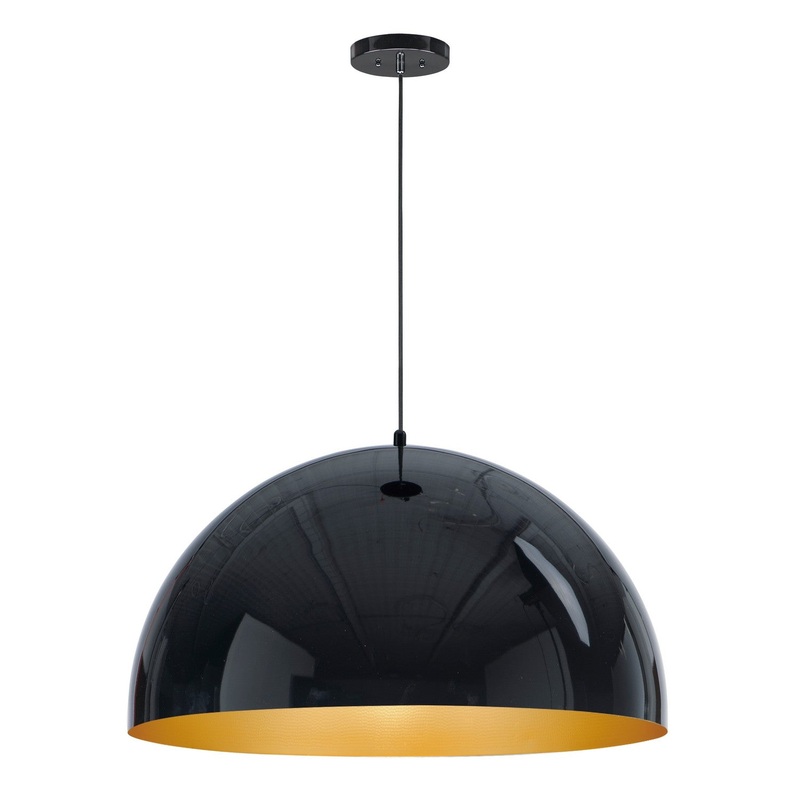 ET2 E24906-GBGLD Hemisphere LED Pendant, Gloss Black / Gold