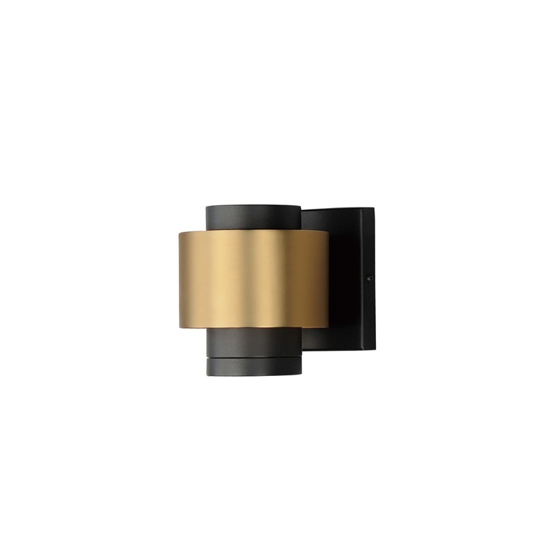 ET2 E34752-BKGLD Reveal Outdoor LED Outdoor Wall Sconce, Black / Gold