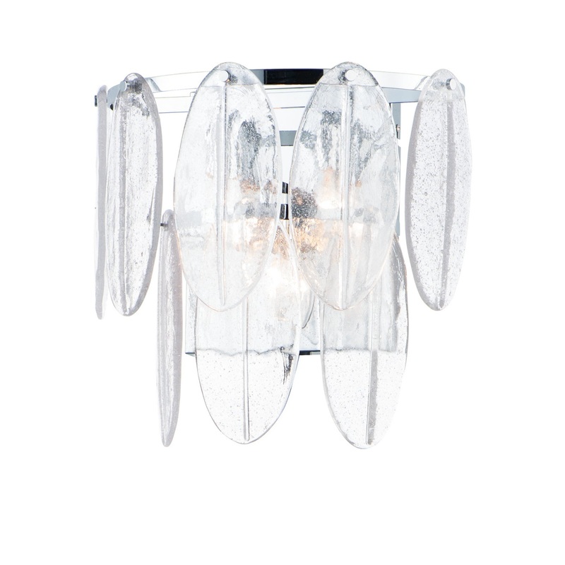 Maxim 30732CLWTPC Glacier Three Light Wall Sconce, White / Polished Chrome