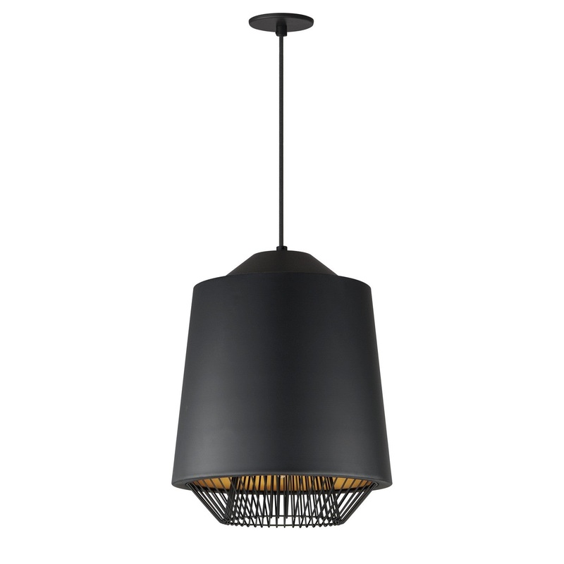 ET2 E11392-BKGLD Phoenix LED Pendant, Black / Gold