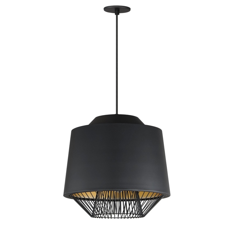 ET2 E11394-BKGLD Phoenix LED Pendant, Black / Gold