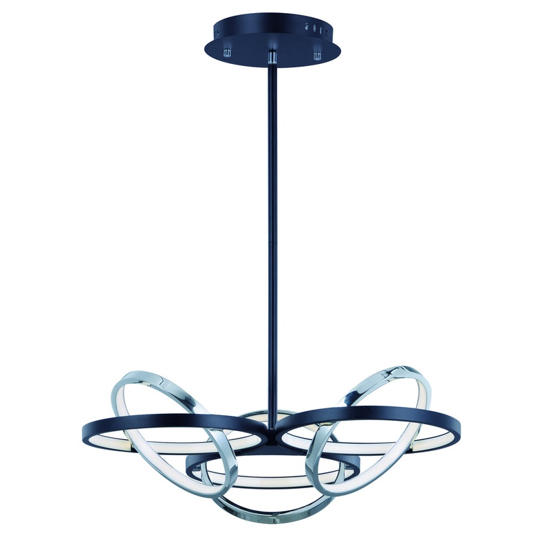 ET2 E24787-BKPC Gyro II LED Pendant, Black / Polished Chrome