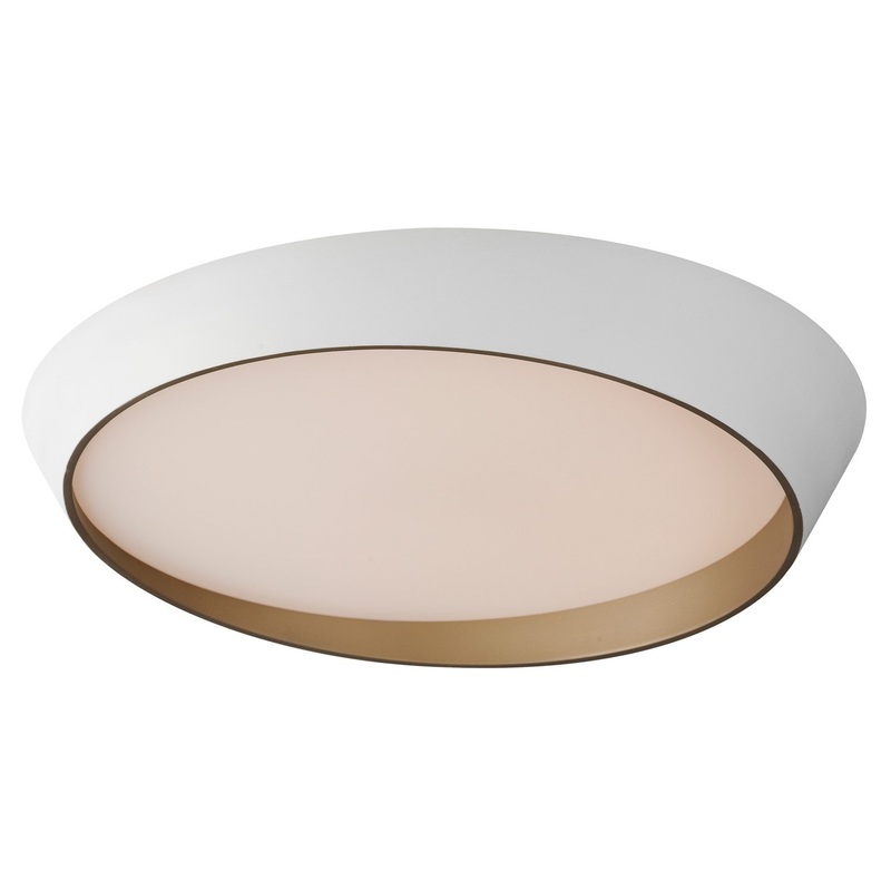 ET2 E51034-WTGLD Slant LED Flush Mount, White/Gold
