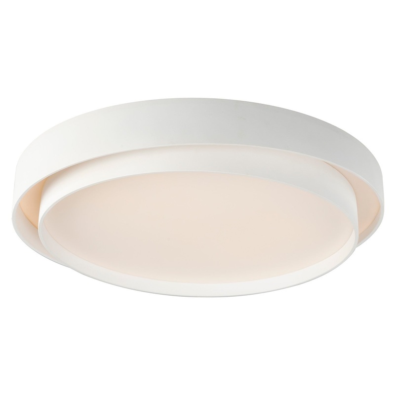 ET2 E51046-WT Ziggurat LED Flush Mount, White
