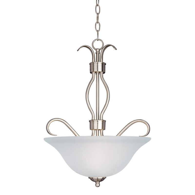 Maxim 10121FTSN Basix Three Light Pendant, Satin Nickel