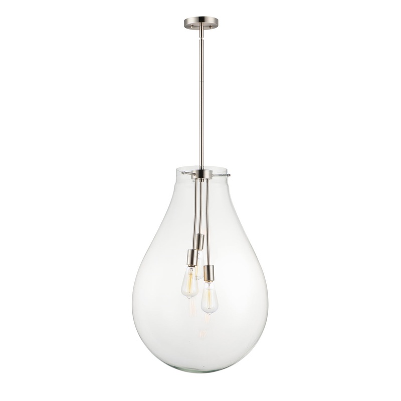 Maxim 10166CLSN Gourd Three Light Pendant, Satin Nickel