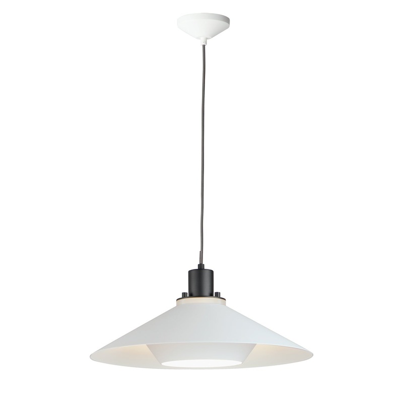 Maxim 11414BKWT Oslo One Light Pendant, Black / White