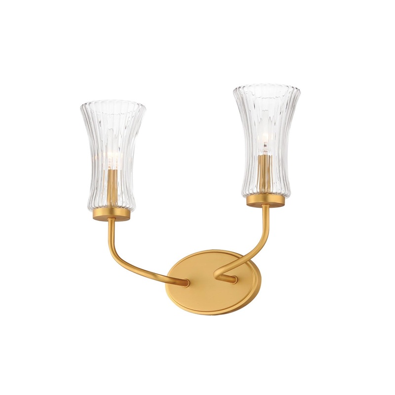 Maxim 16152CRNAB Camelot Two Light Wall Sconce, Natural Aged Brass