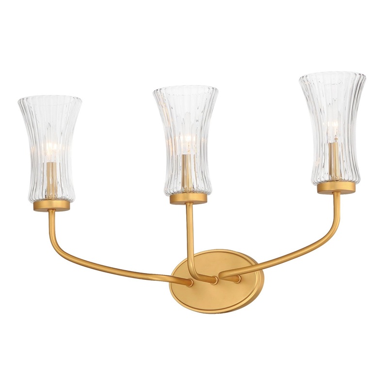 Maxim 16153CRNAB Camelot Three Light Wall Sconce, Natural Aged Brass