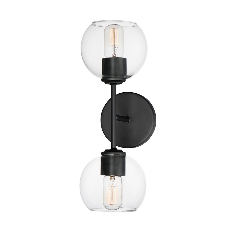 Maxim 21632CLBK Knox Two Light Wall Sconce, Black