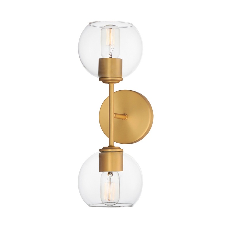 Maxim 21632CLNAB Knox Two Light Wall Sconce, Natural Aged Brass