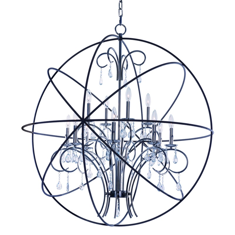 Maxim 25147ARPN Orbit 12 Light Pendant, Anthracite / Polished Nickel