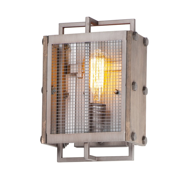 Maxim 25269BWWZ Outland One Light Wall Sconce, Barn Wood / Weathered Zinc