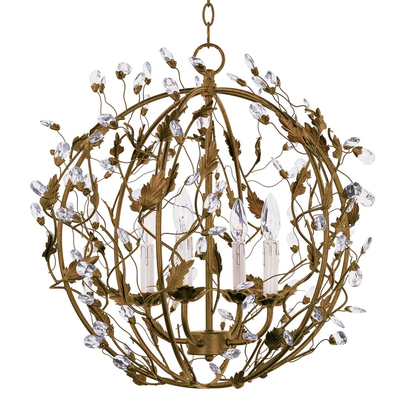 Maxim 2854EG Elegante Four Light Pendant, Etruscan Gold (Discontinued)
