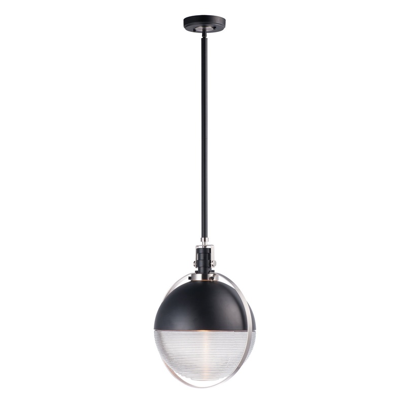 Maxim 10080CLBKSN Axiom LED Pendant, Black / Satin Nickel