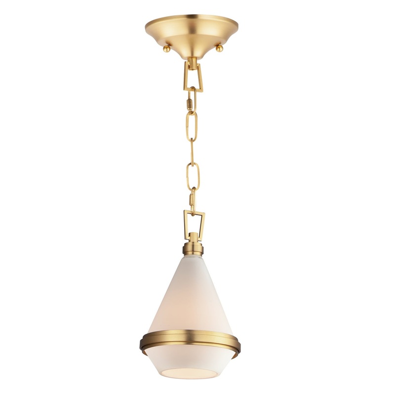 Maxim 10372WTSBR Giza One Light Mini Pendant, Satin Brass