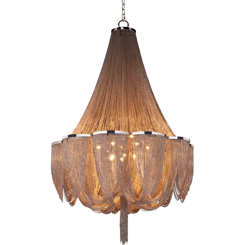 Maxim 21467NKPN Chantilly 14 Light Chandelier, Polished Nickel