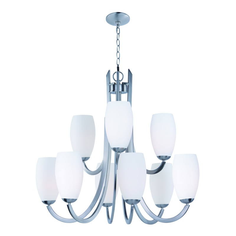 Maxim 21657SWSN Taylor Nine Light Chandelier, Satin Nickel