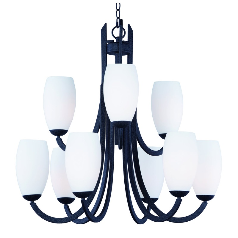 Maxim 21657SWTXB Taylor Nine Light Chandelier, Textured Black