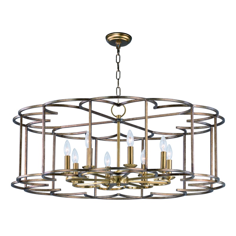 Maxim 24734BZF Helix Eight Light Chandelier, Bronze Fusion