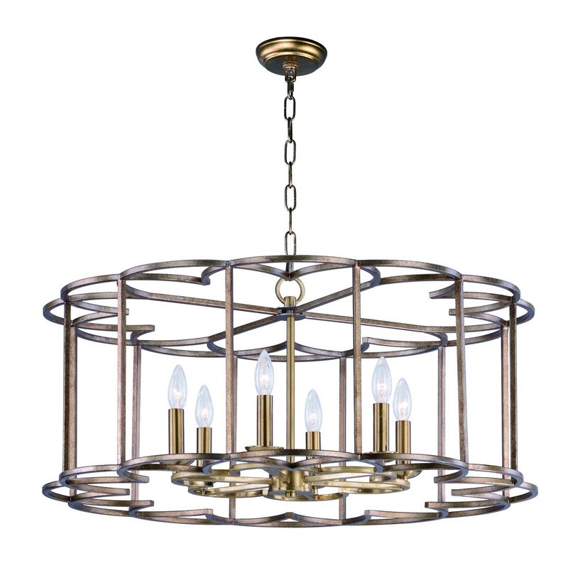 Maxim 24735BZF Helix Six Light Chandelier, Bronze Fusion