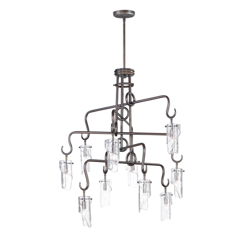 Maxim 27607CLCHB Citadel Ten Light Chandelier, Chestnut Bronze (Discontinued)