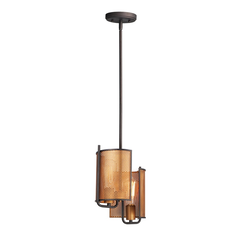 Maxim 31219OIAB Caspian Two Light Pendant, Oil Rubbed Bronze / Antique Brass