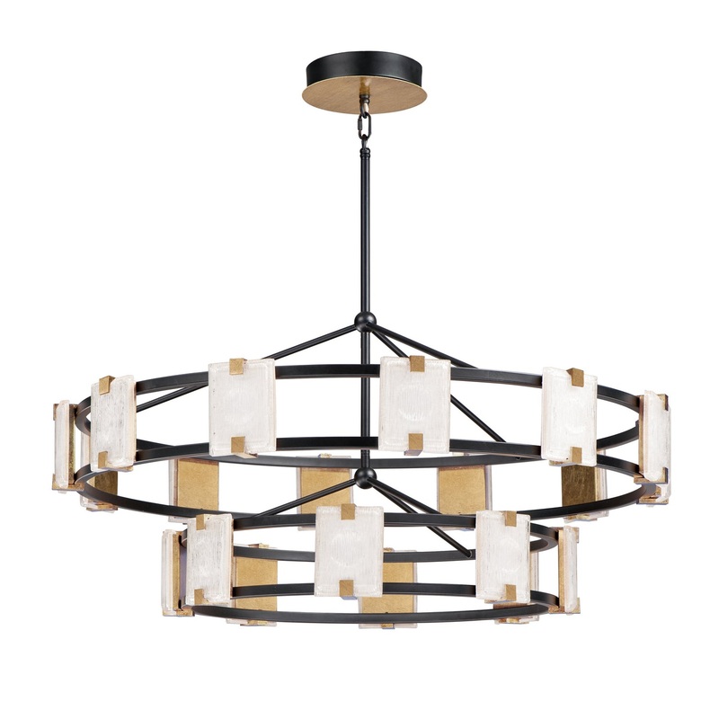 Maxim 39538CYBKGL Radiant LED Chandelier, Black / Gold Leaf