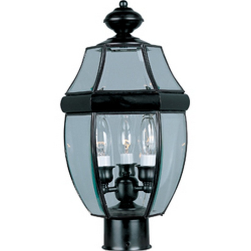 Maxim 6097CLBU South Park Three Light Outdoor Pole/Post Lantern, Burnished