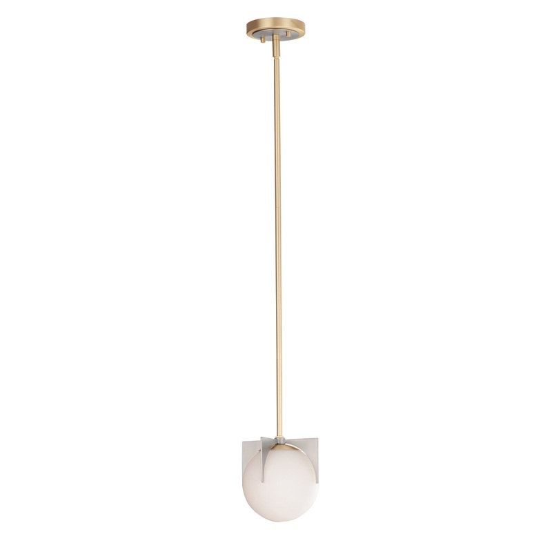Maxim 92470SWSBRBP Finn One Light Pendant, Satin Brass / Brushed Platinum