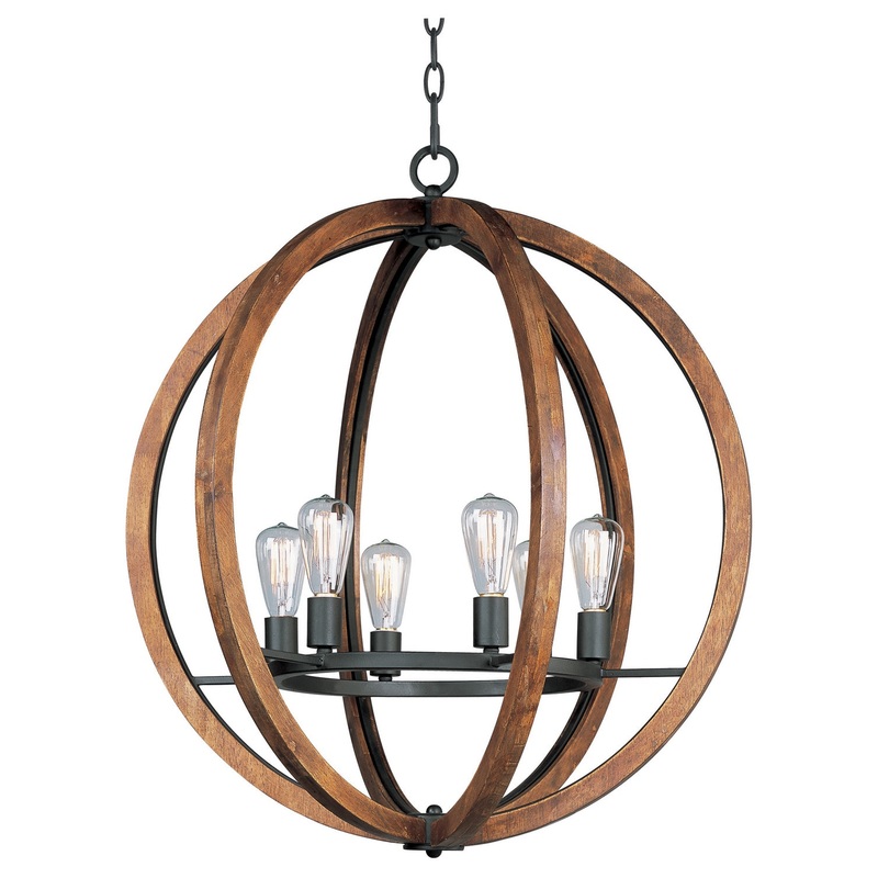 Maxim 20918APAR Bodega Bay Six Light Chandelier, Anthracite